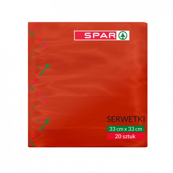 Serwetki Spar 33x33cm czerwone 