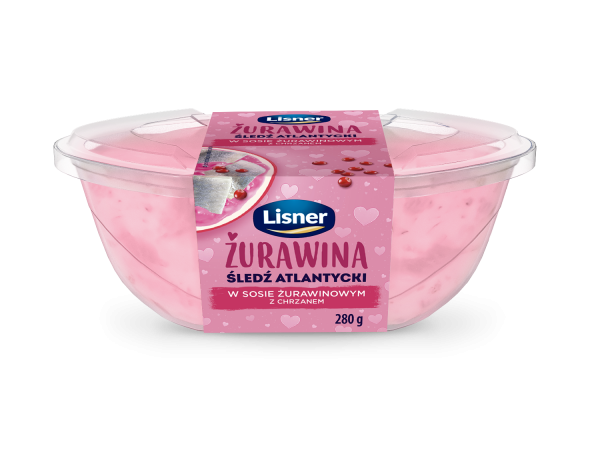 Filety śledziowe Lisner w sosie żurawinowym z chrzanem 280g