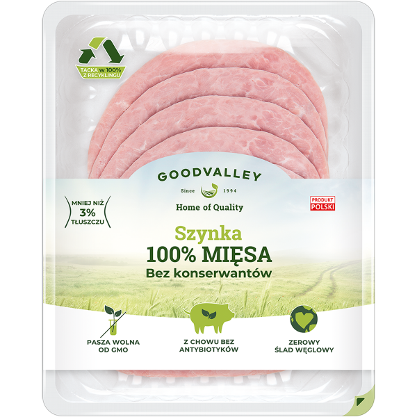 Soczysta szynka 100% mięsa. w plastrach 100g Goodvalley