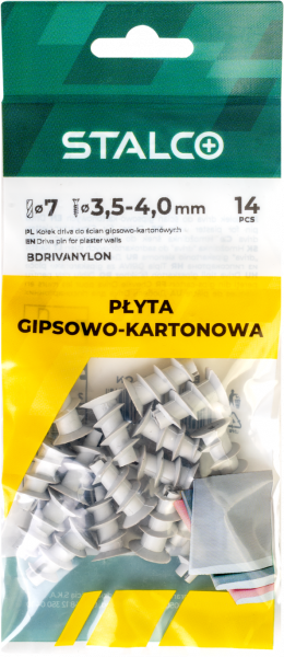 Kołek Stalco driva do ścian gip-kar 1/12/72 bdrivanylon 14szt 
