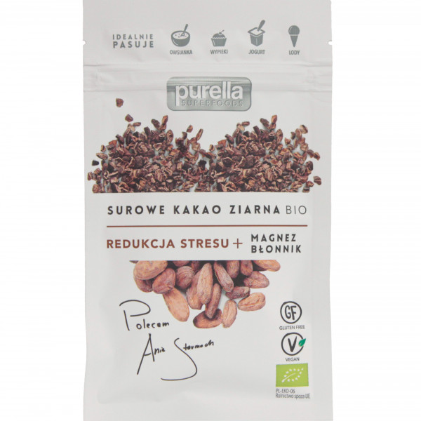 Purella superfoods Surowe kruszone ziarna kakao BIO 21g