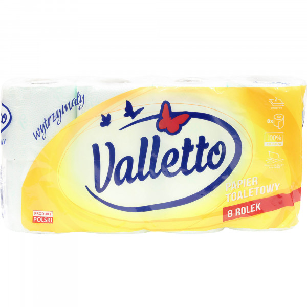 Papier toaletowy Valletto zielony 2w 8szt 