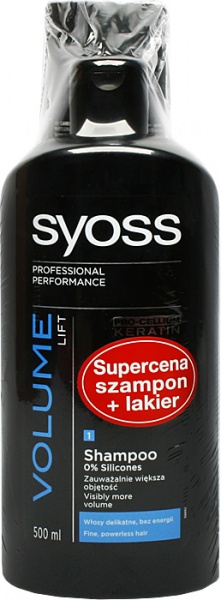Syoss lakier max hold + szampon volume 