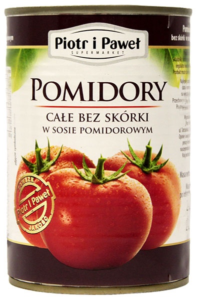 Pomidory Piotr i Paweł całe bez skórki 