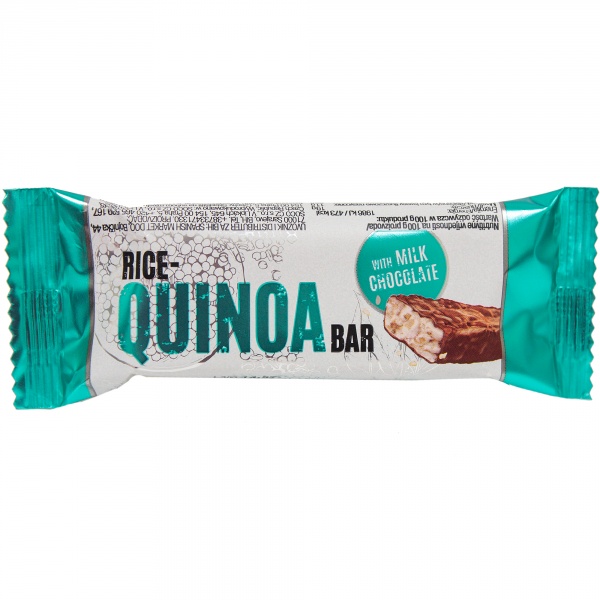 Baton Rice-Quinoa Bar oblany mleczną czekoladą 