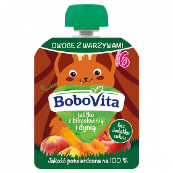 BoboVita Jabłko z brzoskwiniami i dynią po 6. miesiącu 80 g