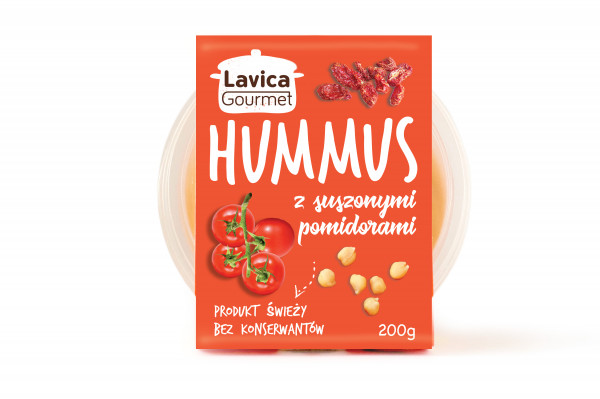 Hummus lavica food z suszonymi pomidorami 