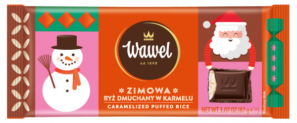 Wawel Czekolada nadziewana zimowa ryż dmuchany w karmelu 87 g