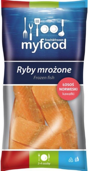 MyFood Łosoś atlantycki  kawałki 50-150 g , glazura: 10%, 450 g/500 g