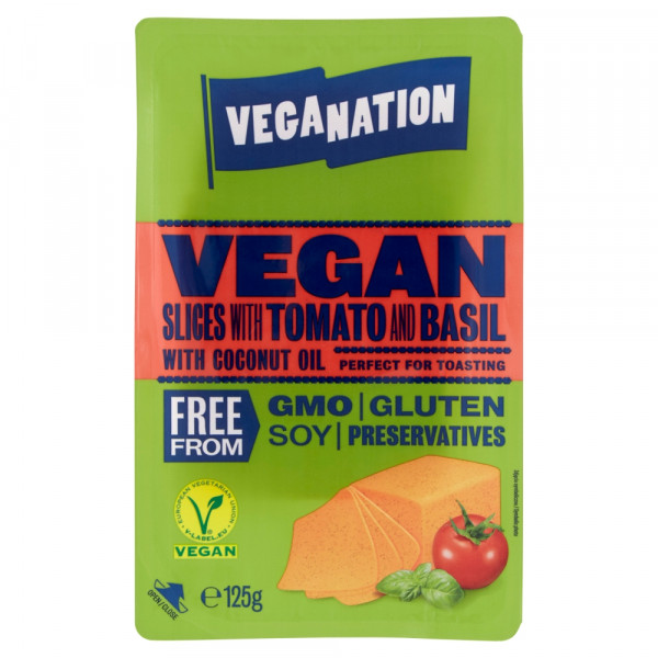 Produkt wegański veganation plastry o smaku pomidora i bazylii 125g