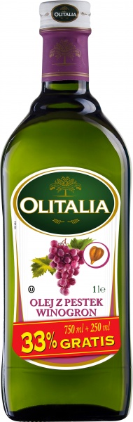 Olej z pestek winogron olitalia 750ml+250ml gratis 