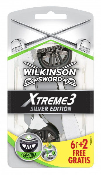 Wilkinson Sword Xtreme3 Silver Edition Jednorazowe maszynki do golenia 8 sztuk