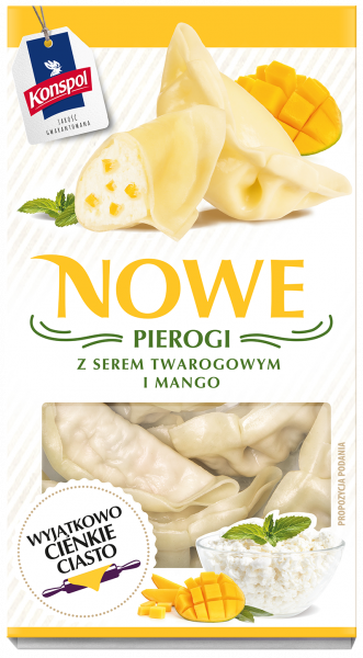 Pierogi Konspol z serem twarogowym i mango 