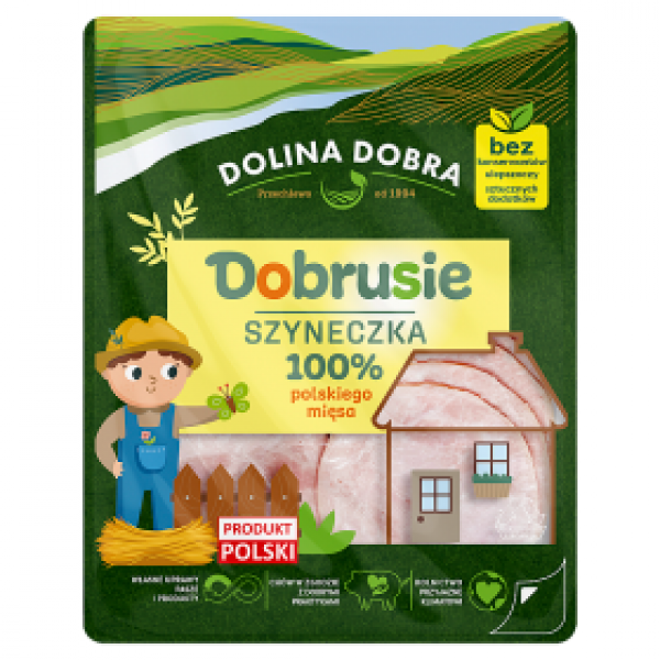 Dobrusie szyneczka 100% polskiego mięsa w plastrach 100g Dolina Dobra