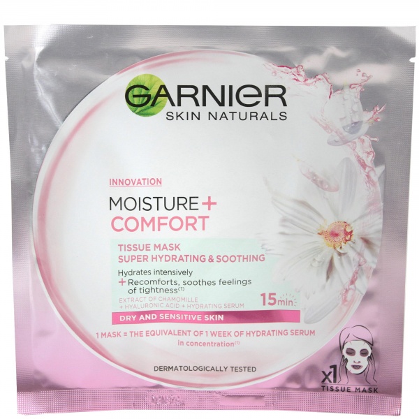 Garnier Skin Naturals Moisture + Comfort Maska na tkaninie z ekstraktem z rumianku 32 g