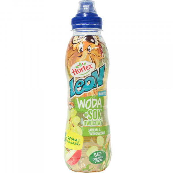 Hortex Leon i Przyjaciele napój jabłko, winogrono butelka aPet 400 ml