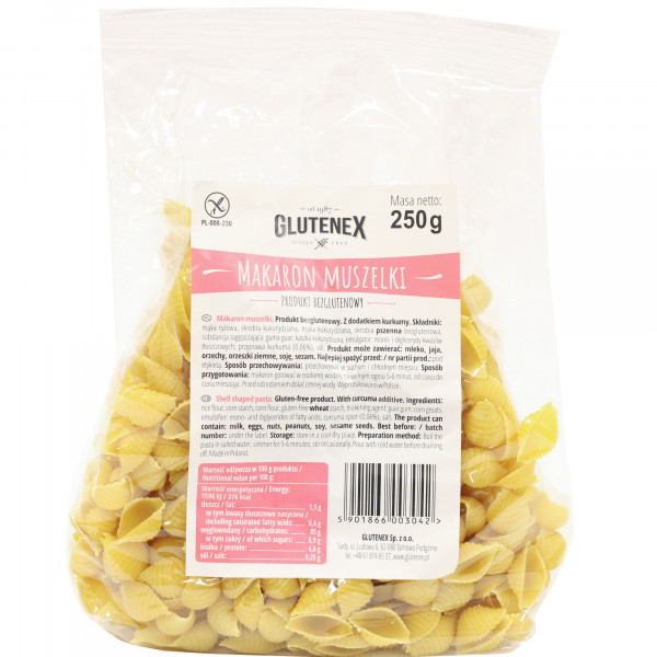 Makaron glutenex bezglutenowy muszelki 250 g 