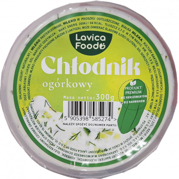 Chłodnik Lavica Food z ogórków 