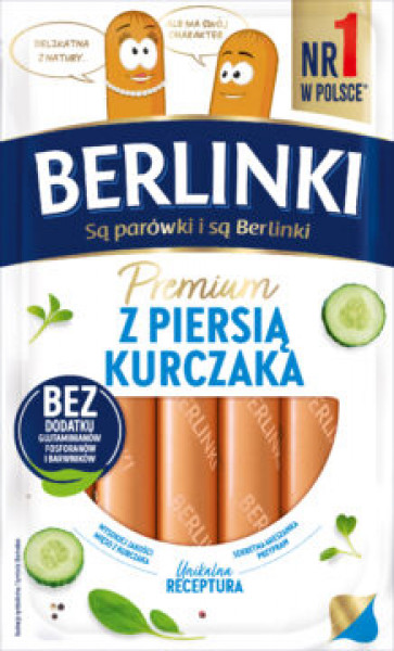 Parówki Berlinki z piersią kurczaka 225g 
