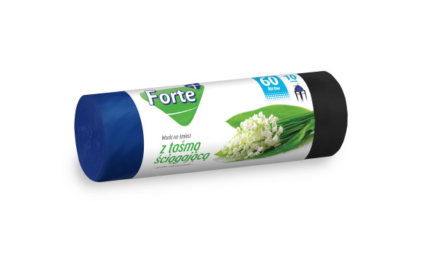 Forte+ Worki na śmieci z taśmą  60L 10 szt. LDPE