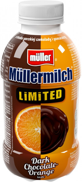Napój mleczny Müllermilch o smaku gorzkiej czekolady i pomarańczy 400g