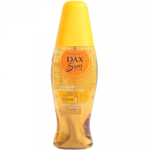 Olejek do opalania Dax Sun arganowy ze złocistym pyłem spray spf10 