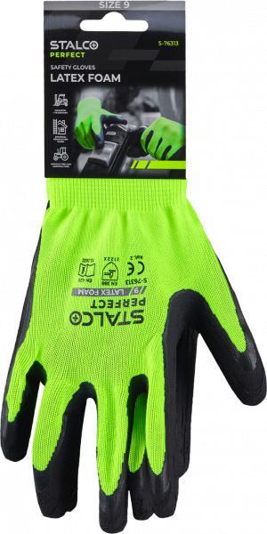 Rękawice Stalco perfect poliestr latex foam 10" 1szt 