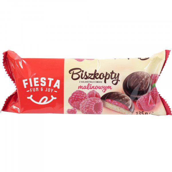Biszkopty Fiesta z galaretką malinową 