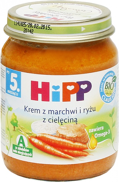 Danie HIPP marchew, ryż, cielęcina