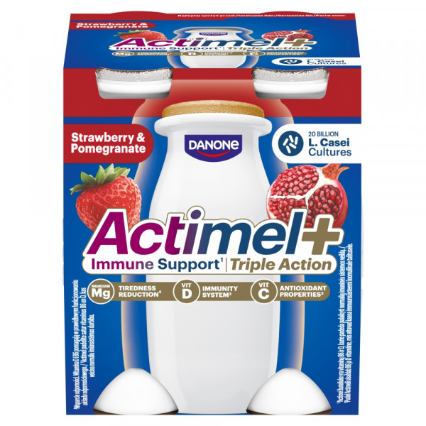 Actimel Truskawka-Granat Triple Action 4x100g