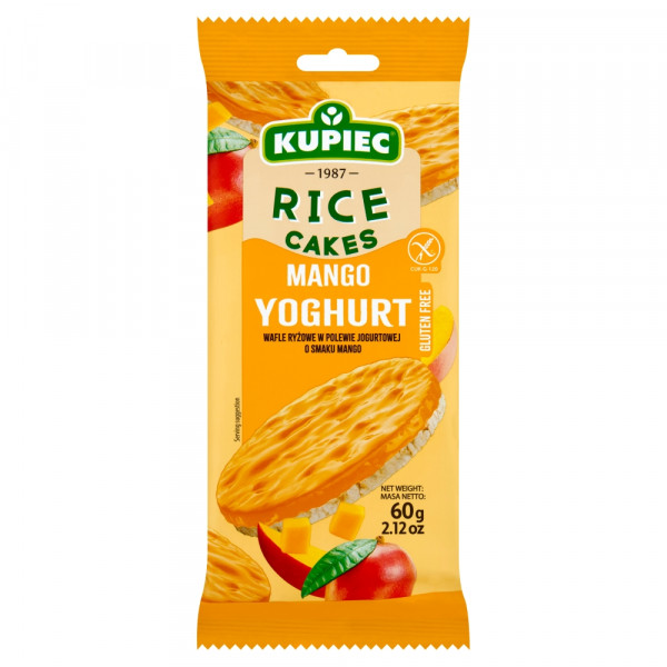 Wafle ryżowe w polewie jogurtowej o smaku MANGO 60g