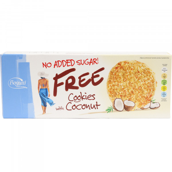 Ciastka Bogutti free bez cukru z wiórkami kokosowymi 
