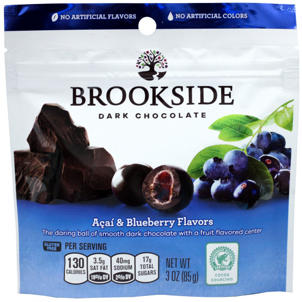 Cukierki Brookside czekoladowe nadzienie smak borówki i jagody 