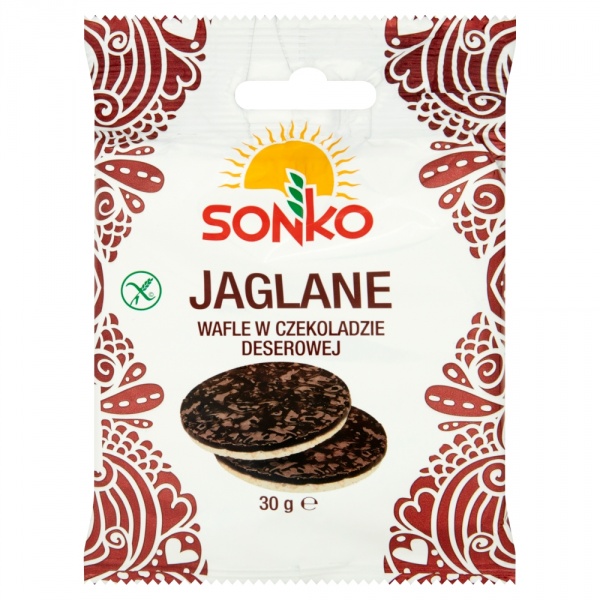 Sonko. Wafle jaglane w czekoladzie DARK