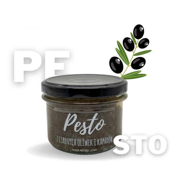 Pesto kluska z czarnych oliwek i kaparów 