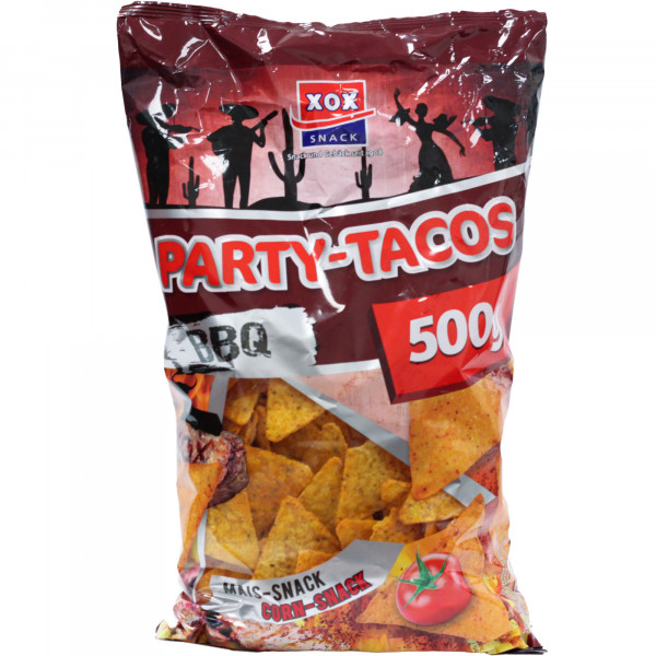 Chipsy xox kukurydziane tacos smak bbq 500g 