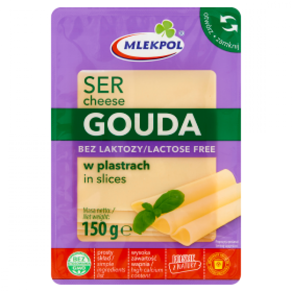 Ser Mlekpol Gouda bez laktozy plastry