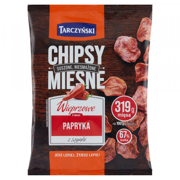 Chipsy mięsne wieprzowe z szynki papryka 