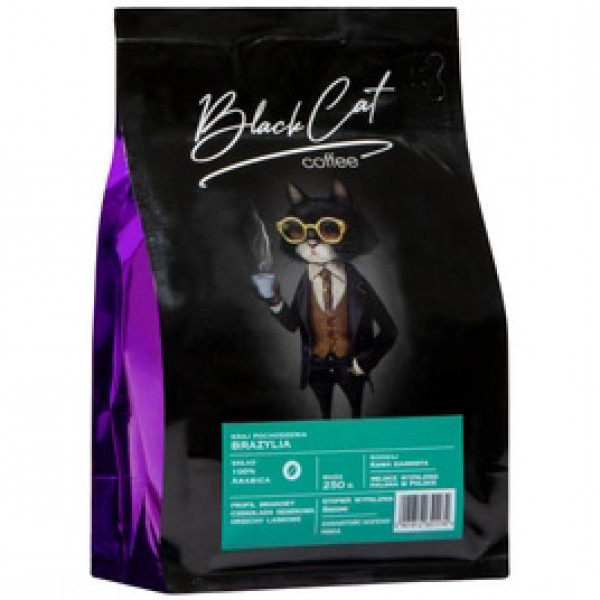 Kawa ziarnista black cat brazylia 100% arabika 250g 