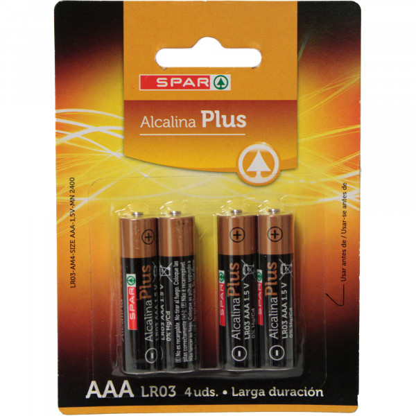 Spar baterie alkaliczne plus lr03 aaa 1,5v 4szt 