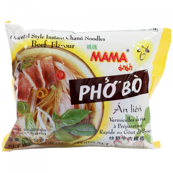 Zupa Nudle Mama Pho bo smak wołowiny z makaronem ryżowym 