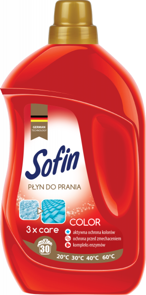 SOFIN Color 3 x care - specjalny płyn do prania tkanin kolorowych 1,5l