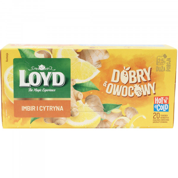 Herbata ekspresowa Loyd dobry i owocowy imbir cytryna 
