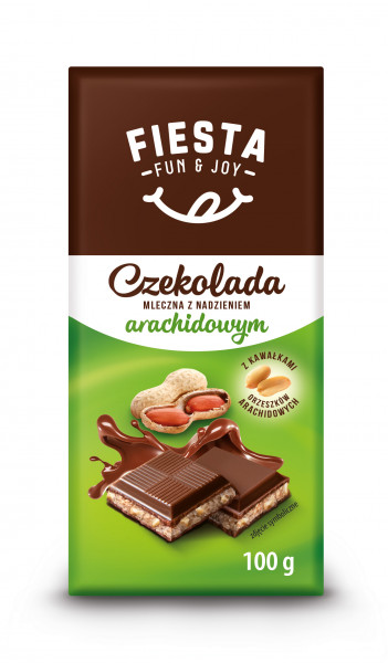 Czekolada Etiuda mleczna z nadzieniem arachidowym 100 g