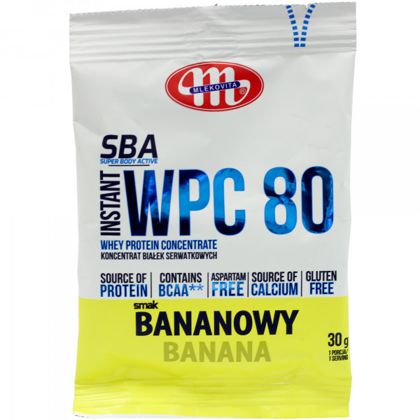 Whey protein mlekovita sba wpc 80 smak bananowy 30g 