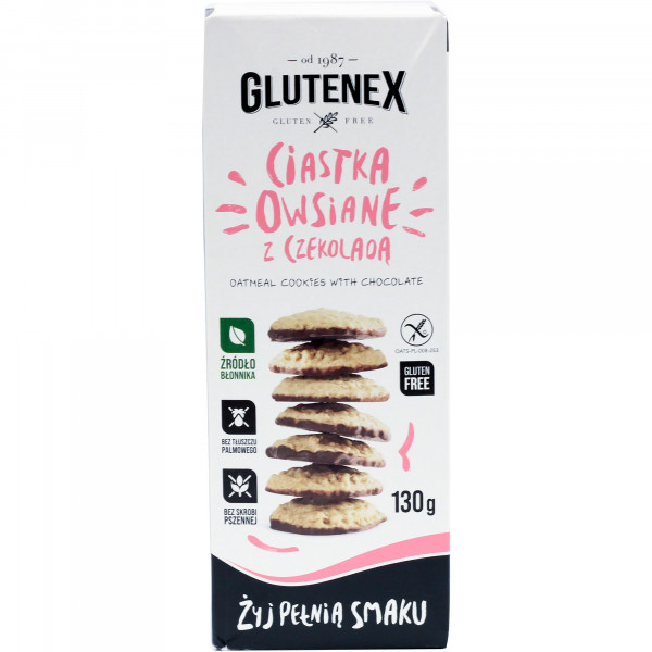 Ciastka Glutenex b/g z czekoladą 130g 