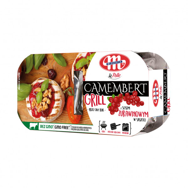 Mlekovita Ser Camembert na grill z sosem żurawinowym 230g (2x100g + 30g)