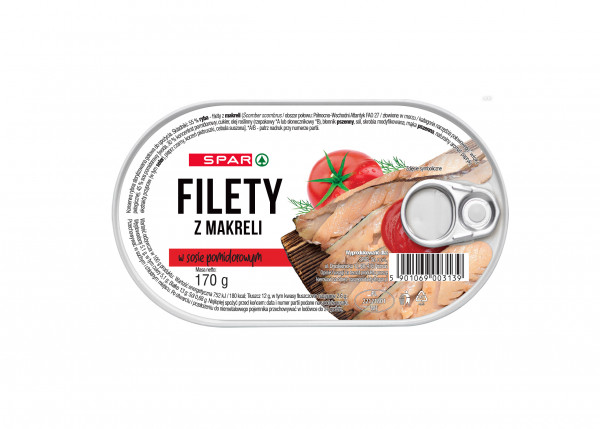 Filety z makreli Spar w sosie pomidorowym 170g 