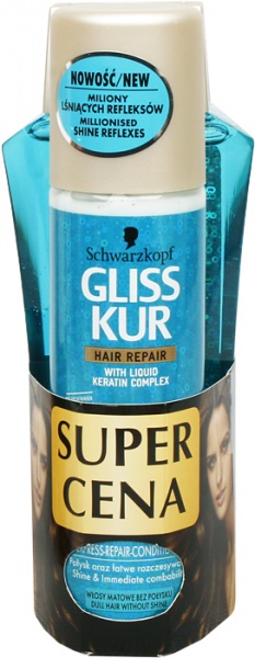 Gliss kur szampon 250ml+odżywka million gloss 