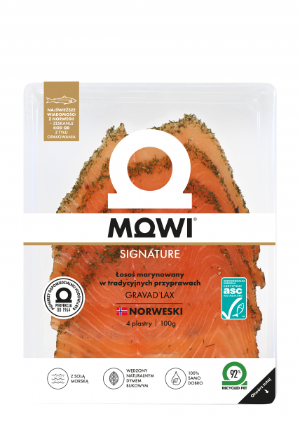 Łosoś Mowi norweski Gravad Lax wędzony na zimno 